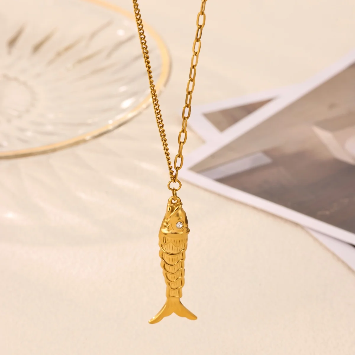 Summer Ocean Creature Shrimp Octopus Crab Pendant Necklace For Women Gold Color Stainless Steel Chain Beach Necklace Jewelry