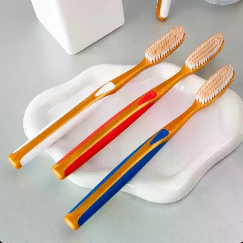 6 Stück rutschfeste, breite Design-Zahnbürste mit großem Kopf und weichen Borsten, mit verlängertem U-förmigem Bürstenkopf