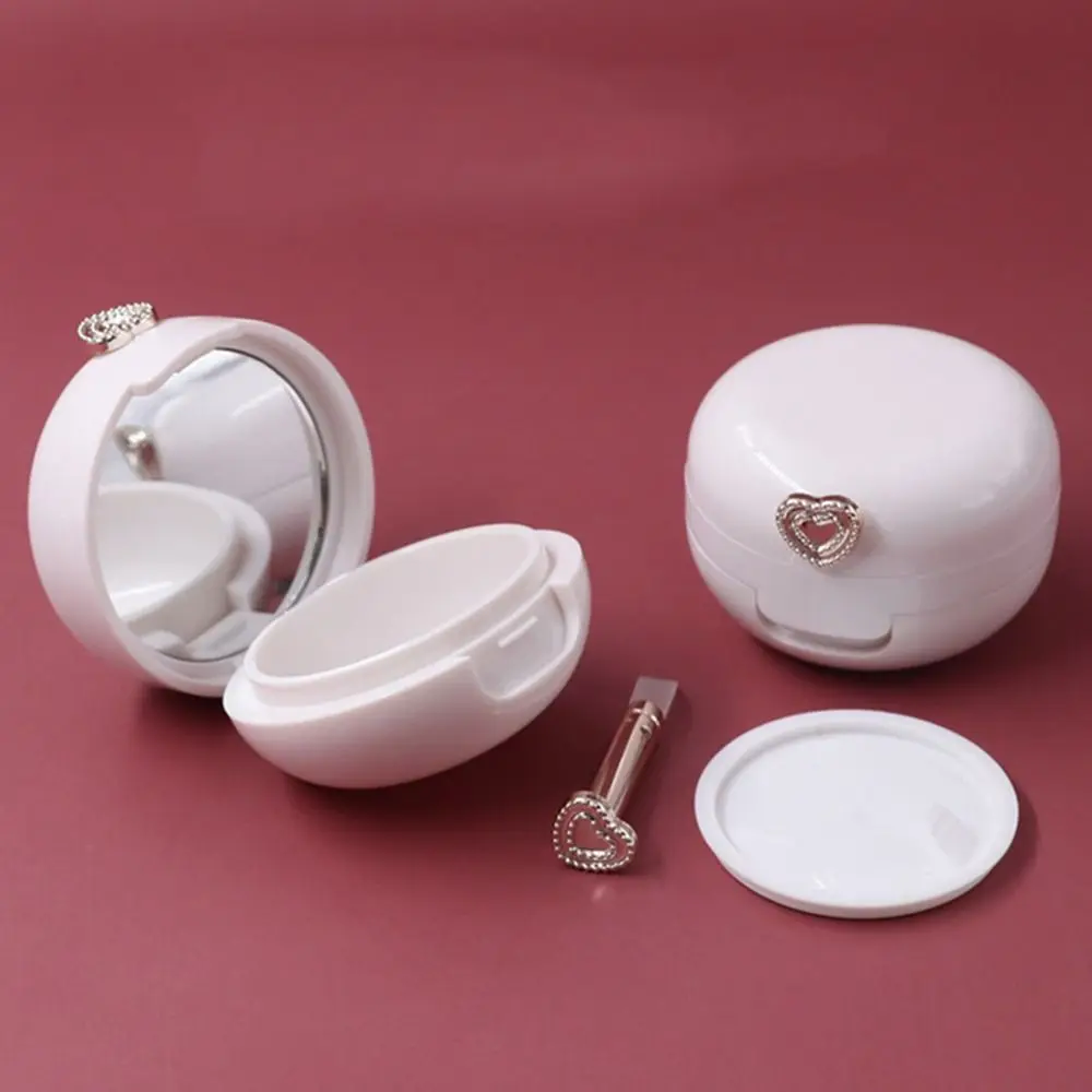 Miroir de poche 20g bouteille de Film à lèvres blanc avec brosse boîte de Film à lèvres Portable avec pot de gommage à lèvres miroir