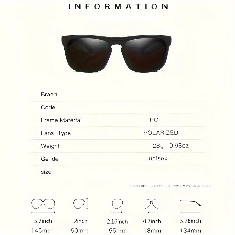 Großhandel 2 Stück Quadratische Polarisierte Sonnenbrillen, Blendschutz-Sonnenschutz für Sommerpartys, Urlaub, Reisen, Autofahren, Angeln – Detail 7
