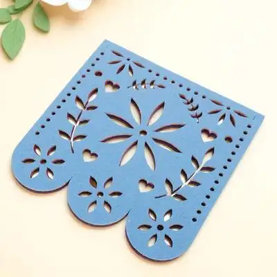 

Felt Decorative Banners Mexican Party Square Flags Non Woven Fabric Day Of The Dead Banner Fiesta Decorations Vibrant Colorful