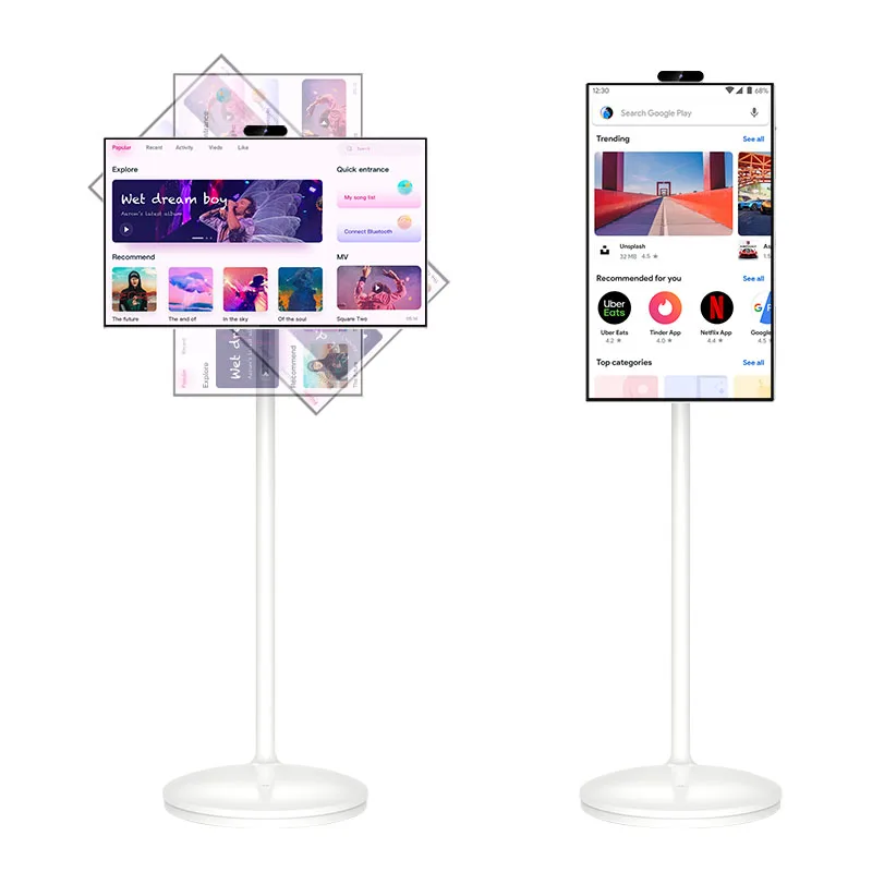 21.5 Inch 32 Inch Smart Tv Capacitive Touch Screen Wireless Android Interactive Display with Wheels to Move Portable Lcd Display