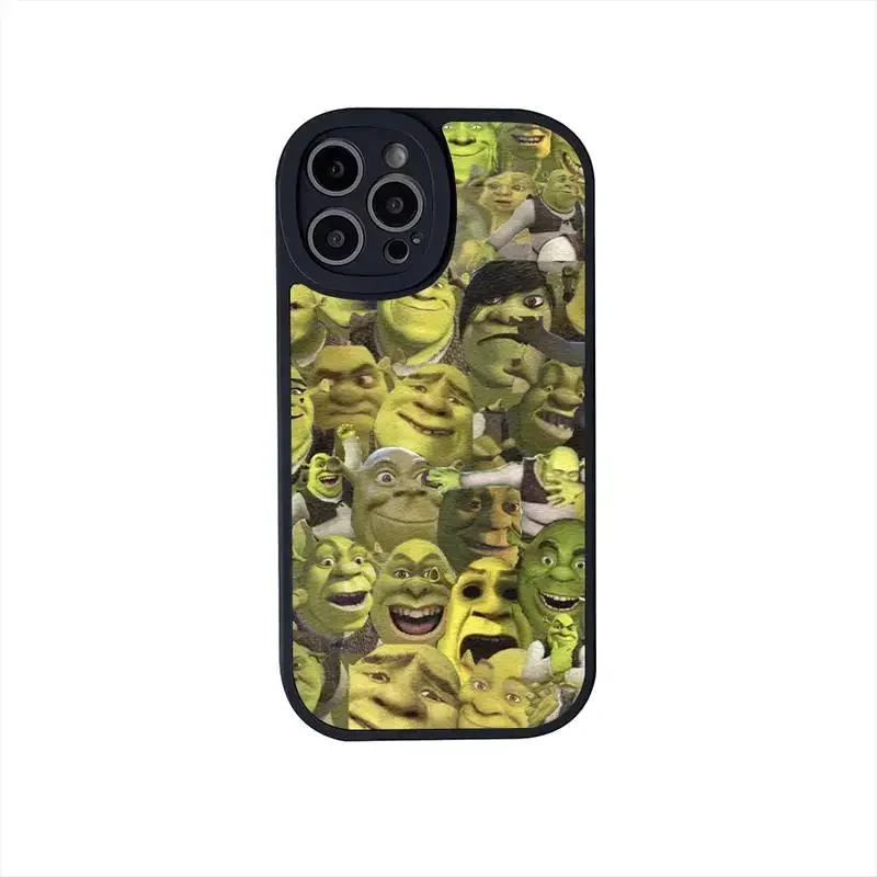 S-Shrek Movie Phone Case For iPhone 14 13 12 11 Pro X Pro MAX 7 8 Plus Lens Protective Leather Soft  Back Cover