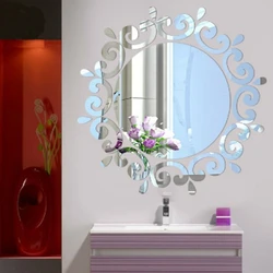 1PC Mirror Water Drop Mirror Surrounding Decoration Wall Sticker 3D Stereoscopic Mirror Wall Sticker Excluding Middle Circle