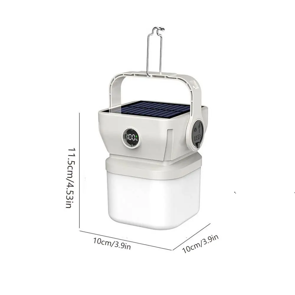 Lanterna da campeggio solare ricaricabile portatile Lampada da tenda di emergenza impermeabile Forte luminosità Torcia da pesca a LED