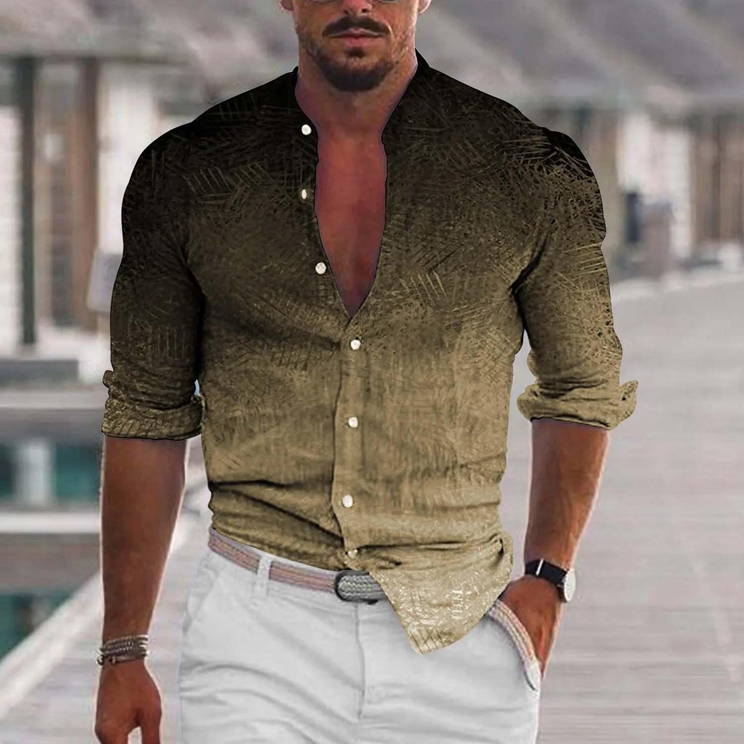 2024 Men's Spring/summer Fashion Short-sleeved Top Street Casual Shirt