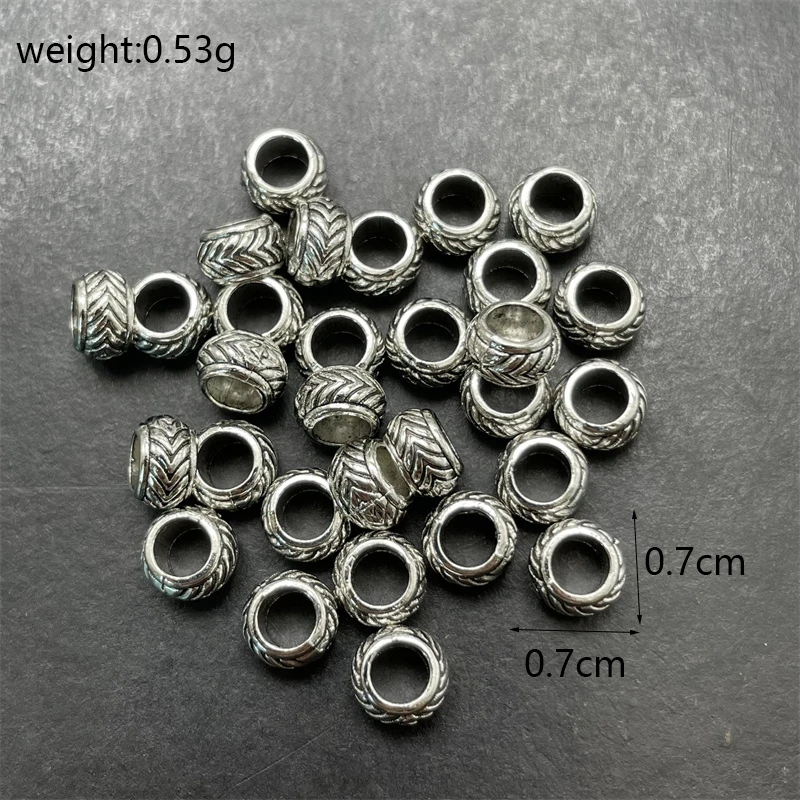 20-50 stücke Spacer Perlen Charms Antik Silber Gold Farbe Amulett Big Hole Spacer Perlen Charms Anhänger für Armbänder Schmuck herstellung