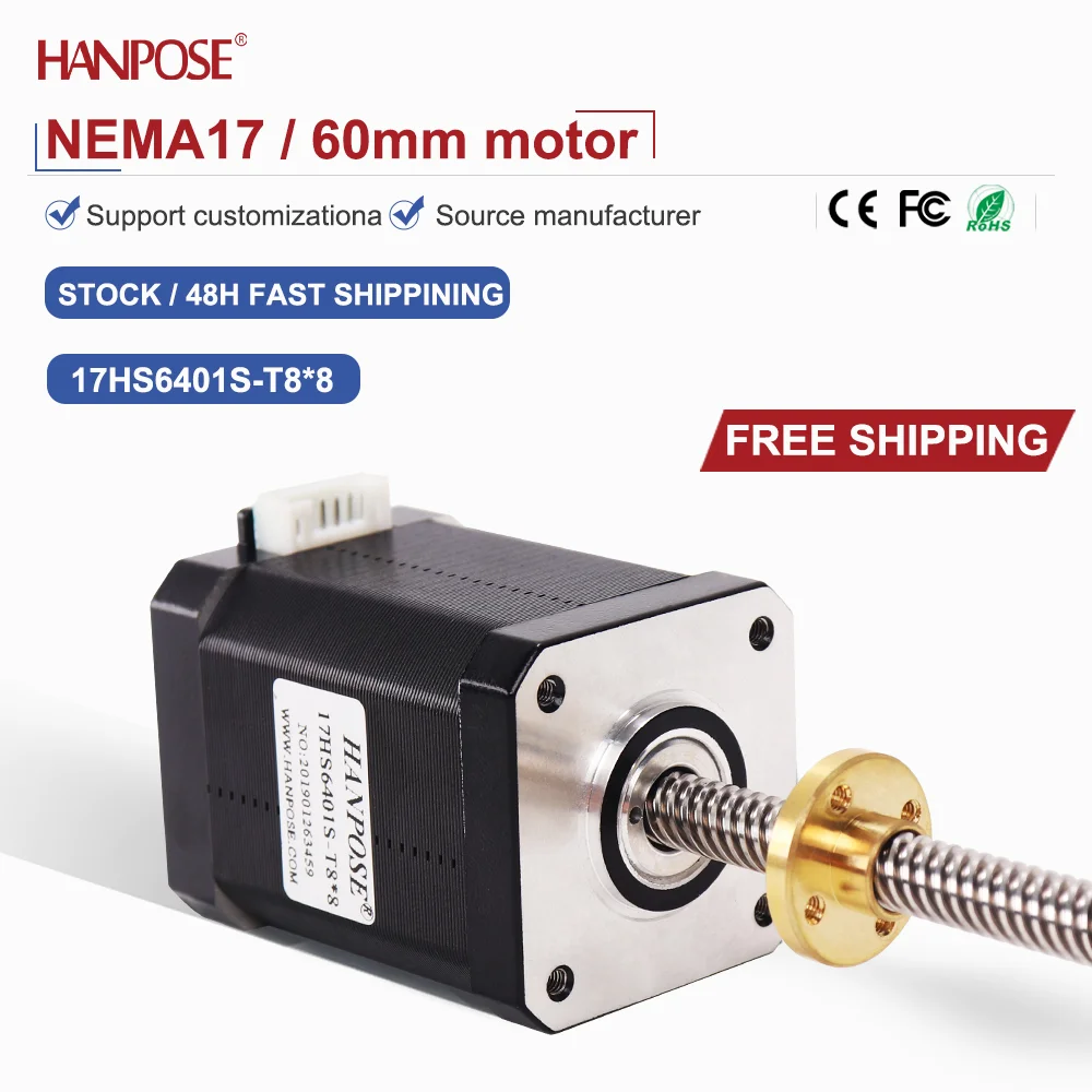 

Screw precision stepper motor can be customized model 17HS6401S-T8 * 8, current 1.8A, automation equipment printer