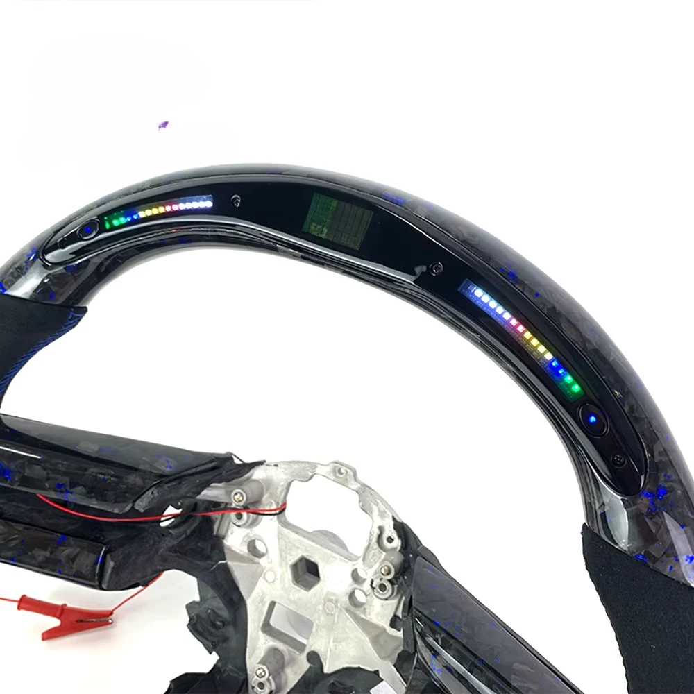 Custom Forged Carbon Fiber D-Shape Racing Sports Style Steering Wheel Compatible with 2010-2014 for