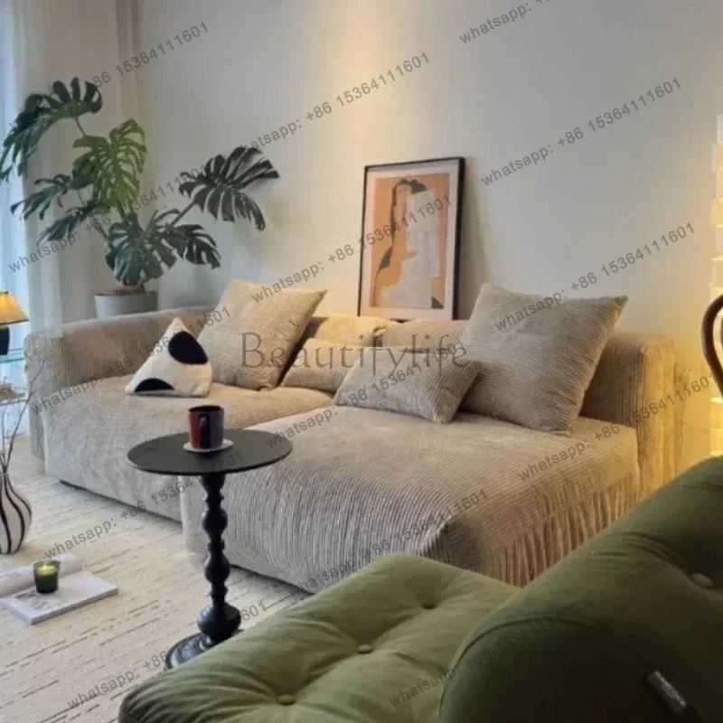 YJ Modular Sofa Couch Chaise Lounges Corner Lazy Sofas Relaxing Puff Block Corduroy Sofa Living Room Sofas Home Furniture Armcha