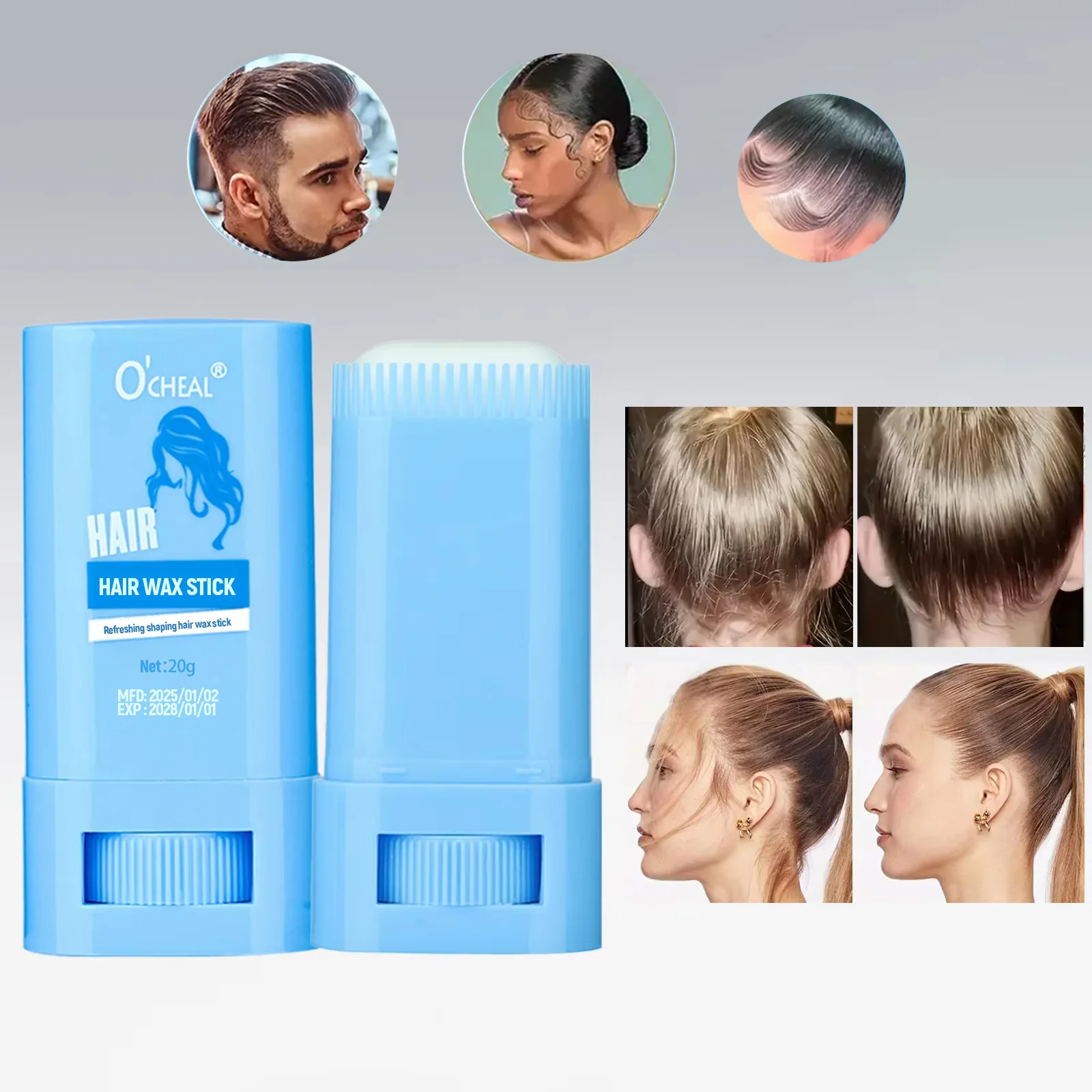 Ocheal Hair Refreshing Shaping Hair Wax Hair Anti-fried Clean Hair Broken Hair Artifact Finishing Fix Stick Wax Anti-frizz Cream