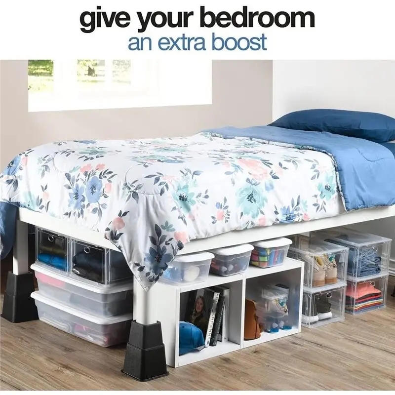 【THANKSGIVING DAY】Adjustable Bed Risers - Elevation In 3.75 8.75 Inch, 8PCS