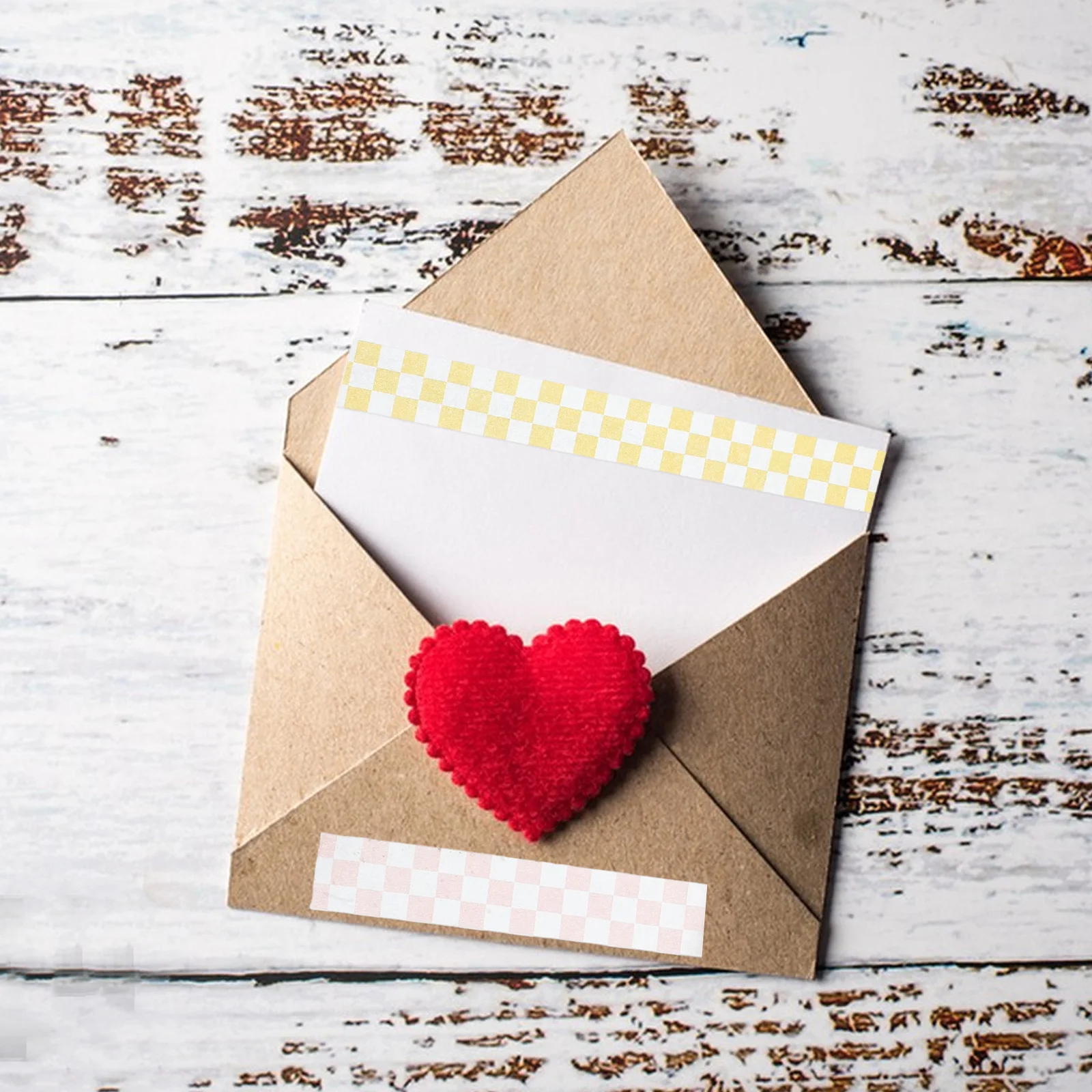 6 لفات شريط اشي مزخرف نمط شبكي لمذكرات مخططة سكرابوكينغ تغليف الهدايا شريط كرافت عتيق ذاتي اللصق يمكنك صنعه بنفسك #6