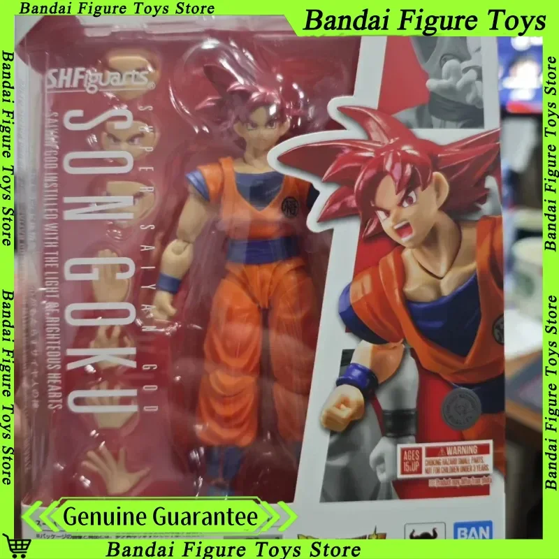 

Подлинная фигурка Dragon Ball Z S.H.Figuarts Super Saiyan God Son Goku Red Hair, Коллекционная модель, статуя Kt, орнамент, игрушки
