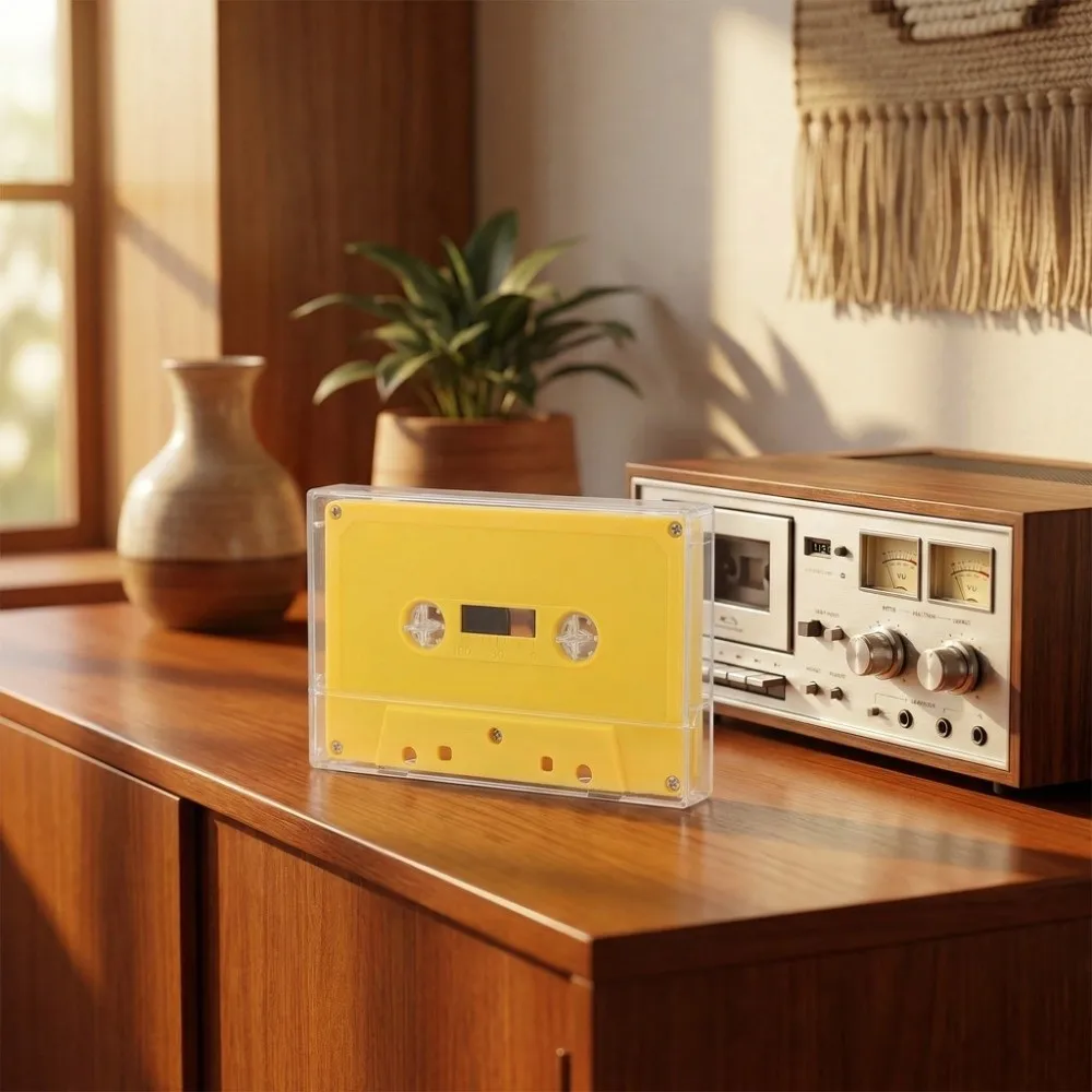 Clear Sound Clear Case Blank Cassette Tapes 45 Minutes Cassette Tape 45min Cassette Tape Yellow Blank Audio Tape Cassette Player