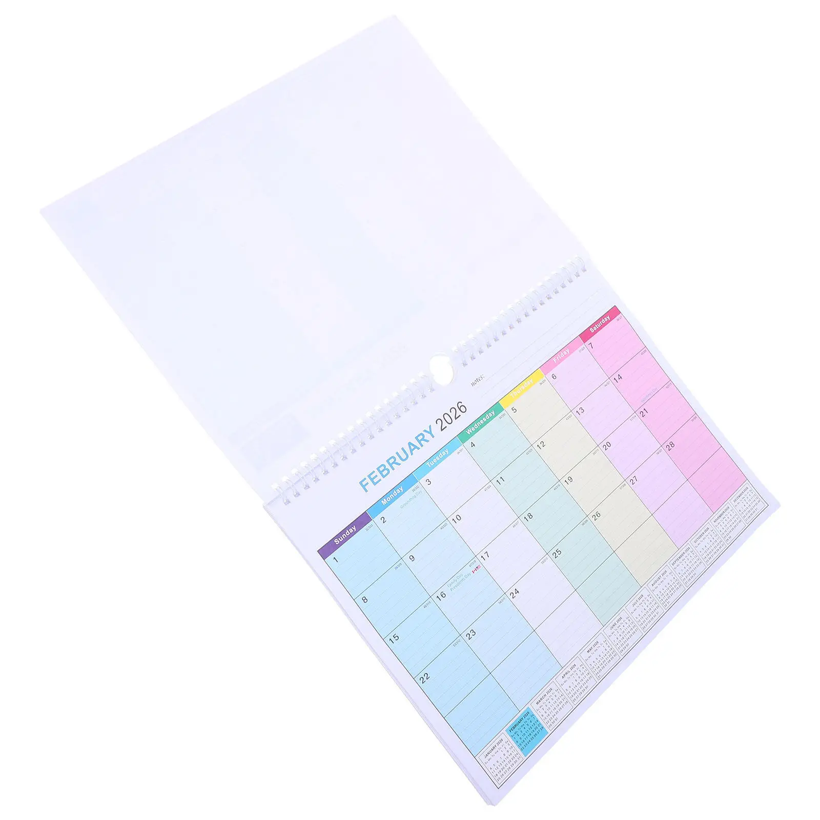 

18-Month Hanging Wall Calendar 2026-2027 Spiral Bound Large Monthly Planner with Blank Daily Blocks Family Office School Yearly