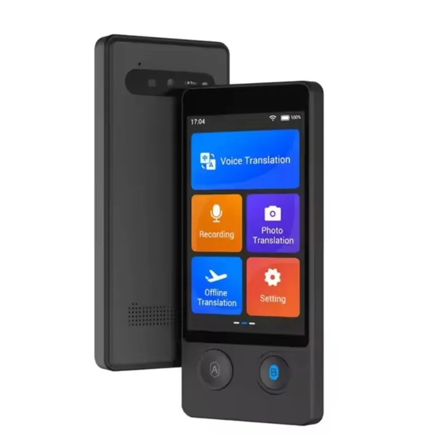 W12 AI Smart Translator Device, 98% Accuracy 0.5s Response, ChatGPT Mutual Translation with IPS Display WiFi - Business Travel