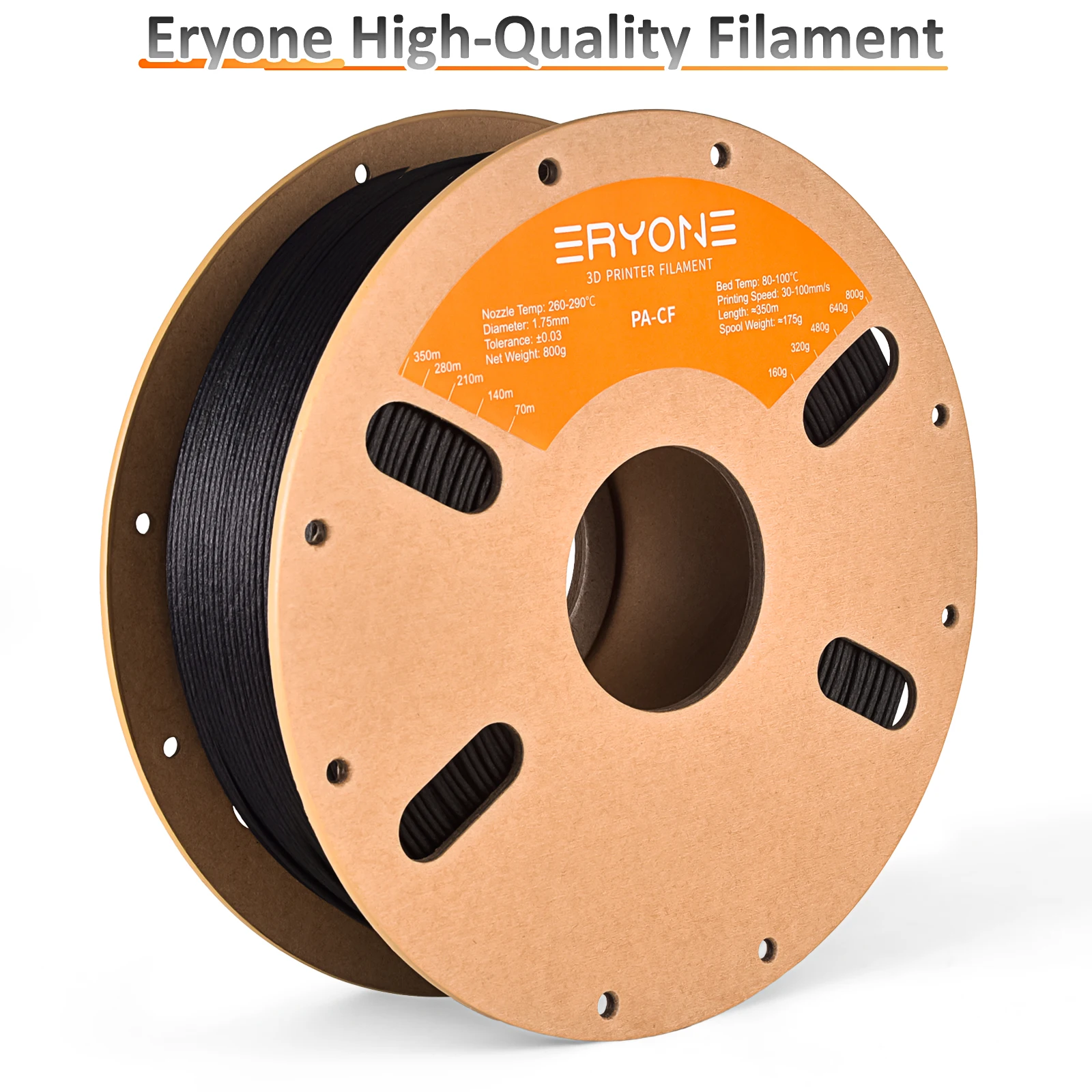 ERYONE Carbonfaser PA6 PA12 Nylon Filament, PA12-CF PA6-CF 3D-Drucker Filament, 1,75mm +/- 0,03mm, Passend für die Meisten FDM-Drucker