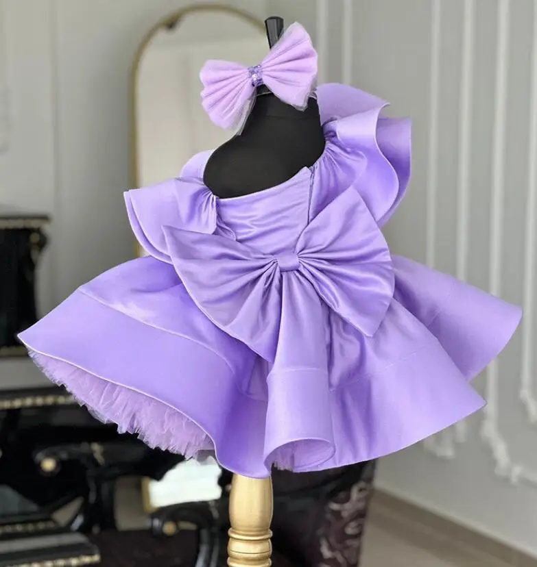 New Children's Purple Evening Princess Ball Gown Girls Fashion Birthday Party Wedding Performance Dress y1301