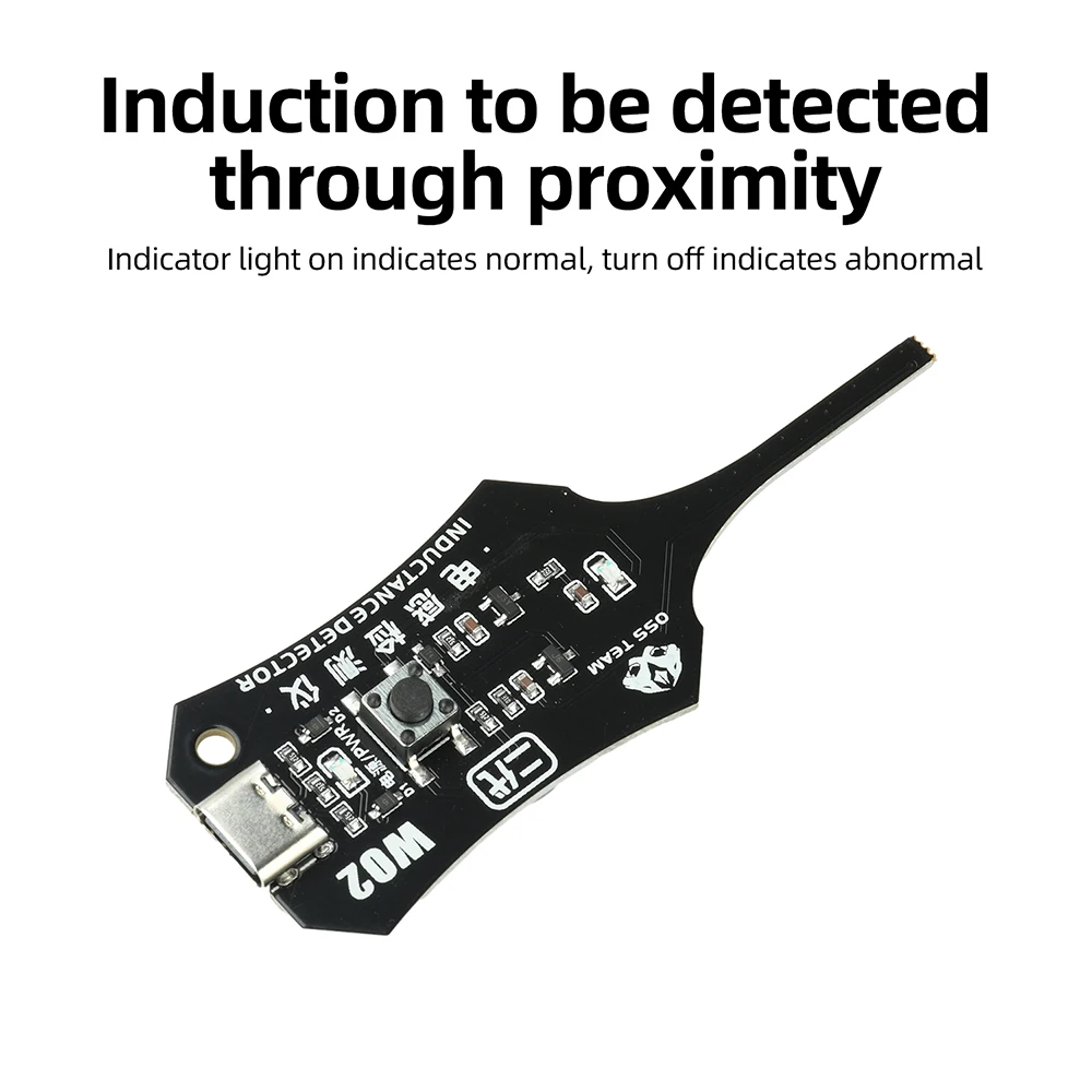 DC 5V Inductance Tester Motherboard Coil Type-C Coil Inductor Fault Detector with Green Light Indicator for Phone PCB Repair