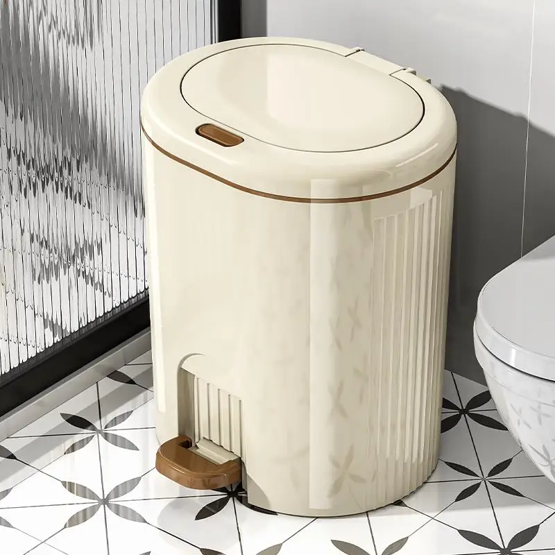 

Large Capacity Foot Pedal Kitchen Bathroom Trash Can with Lid Home Use Luxury Foot Operated Trash Can for Living Room And Bed...