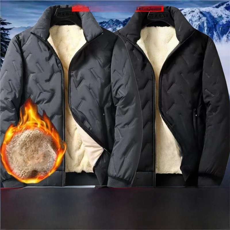 

Men's down Cotton Jaet Warmth Workwear Fce Lined Outdoor Sports Coat Windproof Waterproof Youth Faion Long Sve