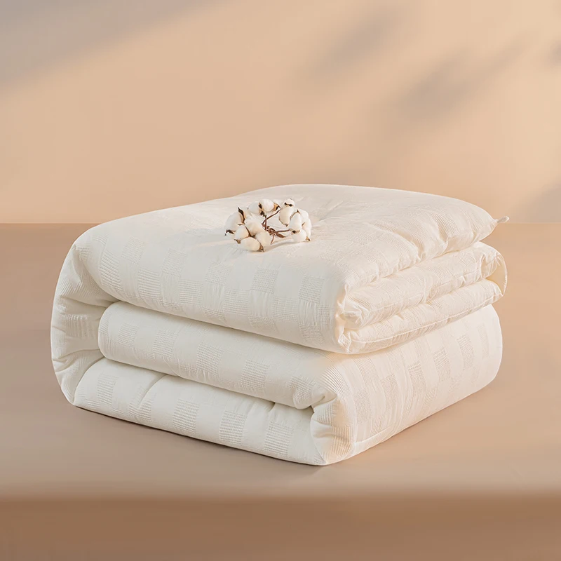 

2025 new 100% pure cotton jacquard soybean spring and autumn quilt high-end cotton fabric winter quilt student summer quilt