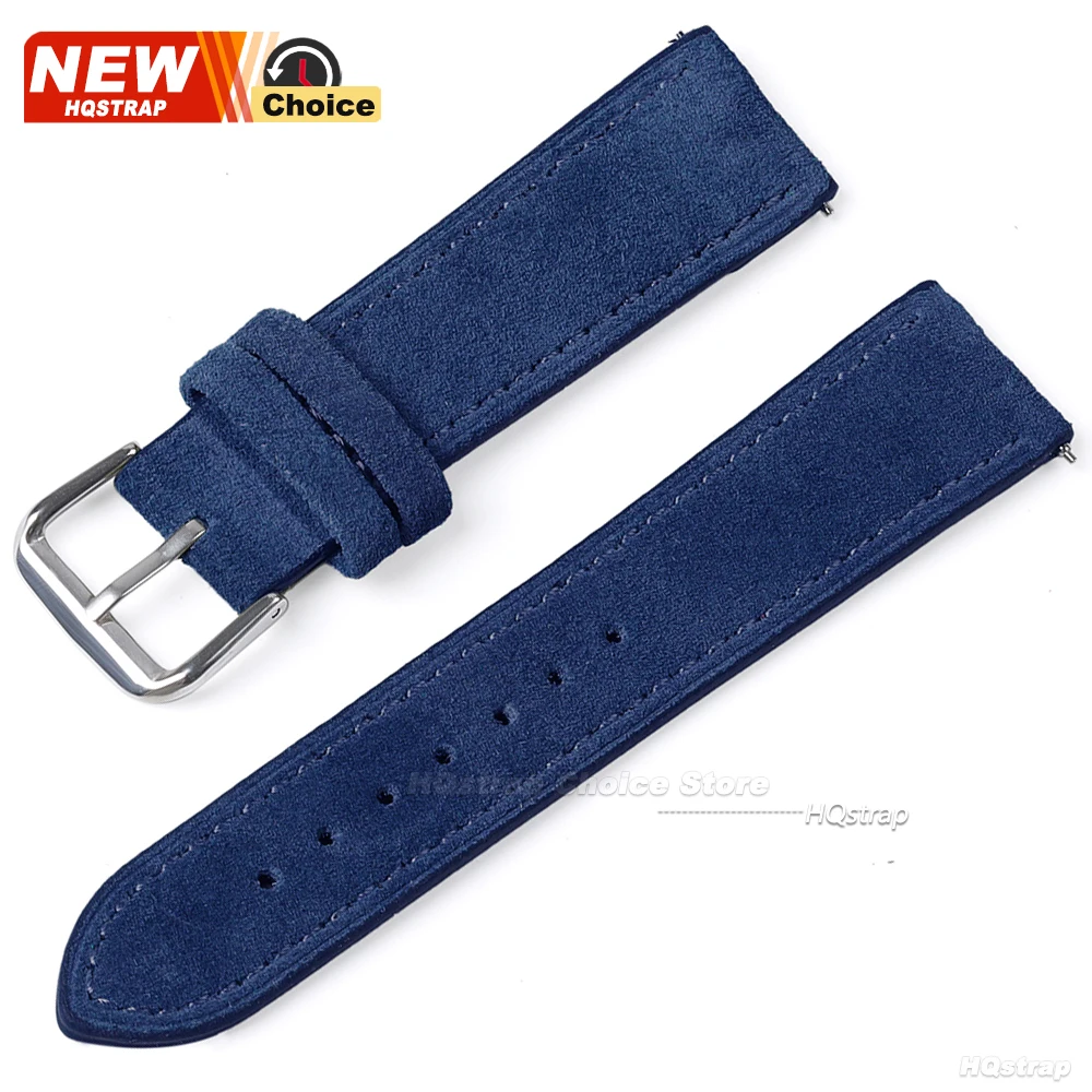 Butterfly Clasp Suede Strap for Omega Watch Band