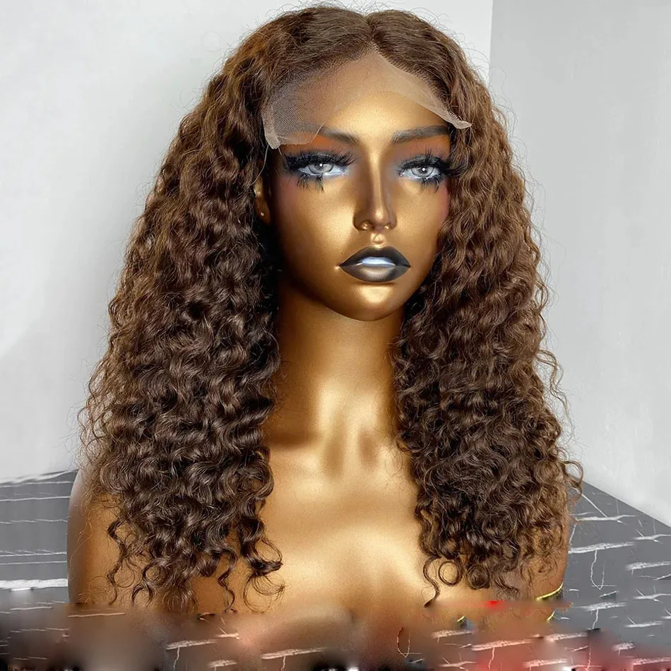 Brown Kinky Curly Long 26"Inch 180Density Lace Front Wig For Women BabyHair Glueless Preplucked Heat Resistant High QualityDaily