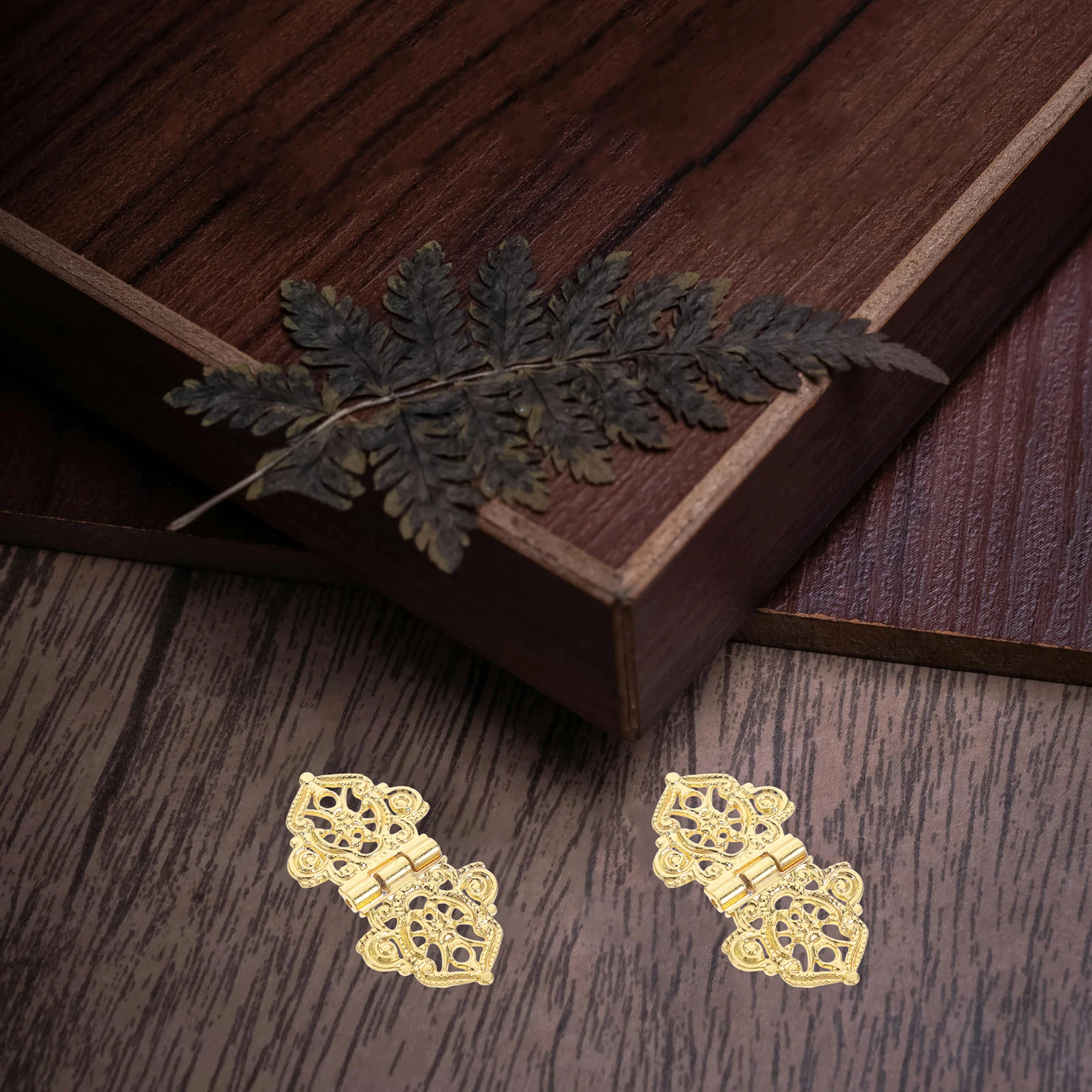 

8pcs Wood Box Decorative Hinges Vintage Bronze Zinc Alloy For Jewelry Boxes Cabinets Folding Support Hinge Hardware Accessories