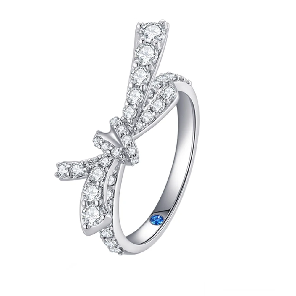 

liaoxingzhuang new PT950 Platinum Lab-grown Diamond Ring women bow female Diamond Ring