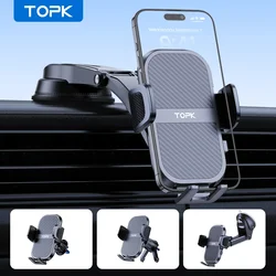 TOPK Super Stable Car Phone Holder, Magnetic Phone Holder Car Dashboard and Air Vent Mount, Compatible with All Smartphones