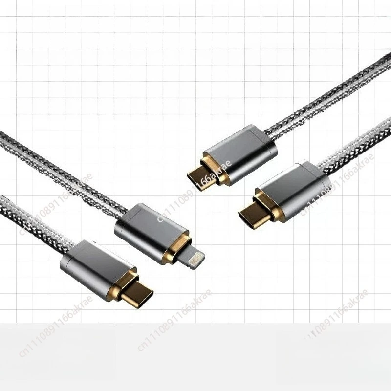 for TC09S Type-C To TypeC OTG Audio Cable Silver Wire Oxygen-Free Copper Wires for  USB DAC