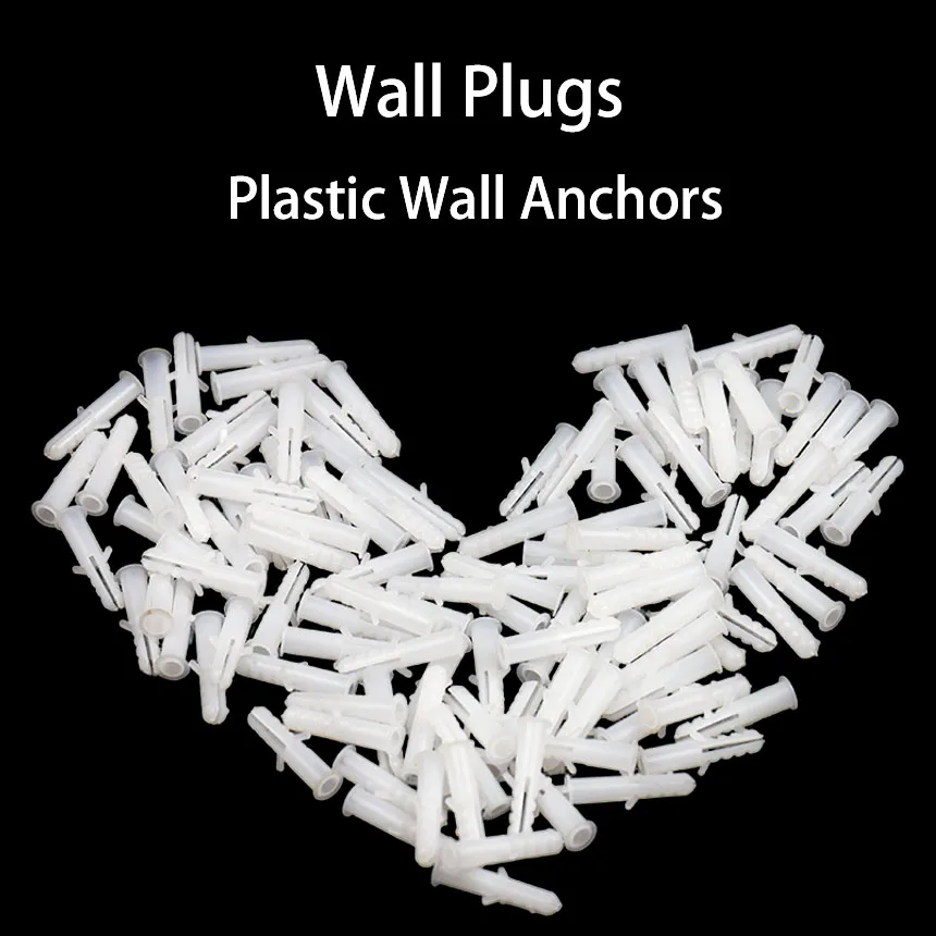 6mm 8mm Plastic Expansion Tubes Wall Anchors Screws Plugs 200PCS500PCS 1000PCS Hardware Fasteners