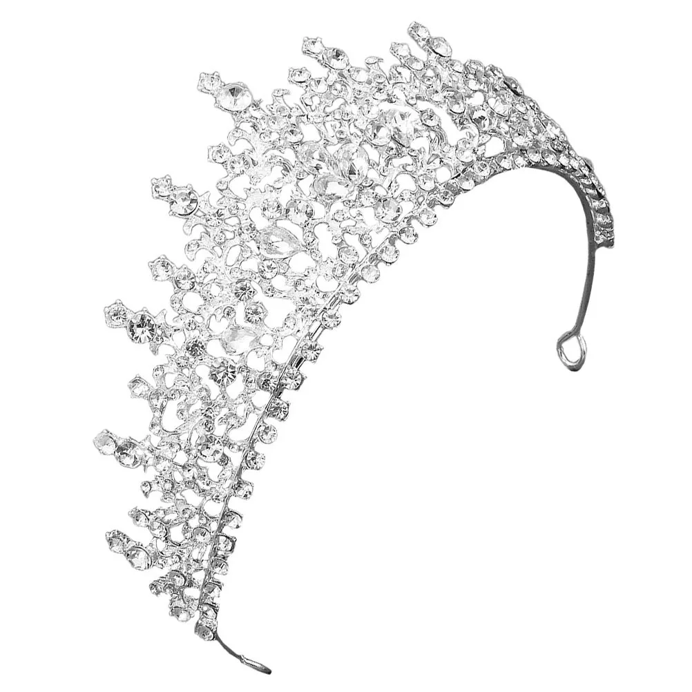 

Изысканная свадебная корона-тиара со стразами, украшение для волос для вечеринок, дней рождения, выпускных, из сплава, инструмент для укладки волос