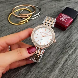 Luxury Brand Rhinstone Watches for Women Fashion Stainless Steel Women Quartz Wristwatches Elegant Ladies Bracelet Watch Reloj