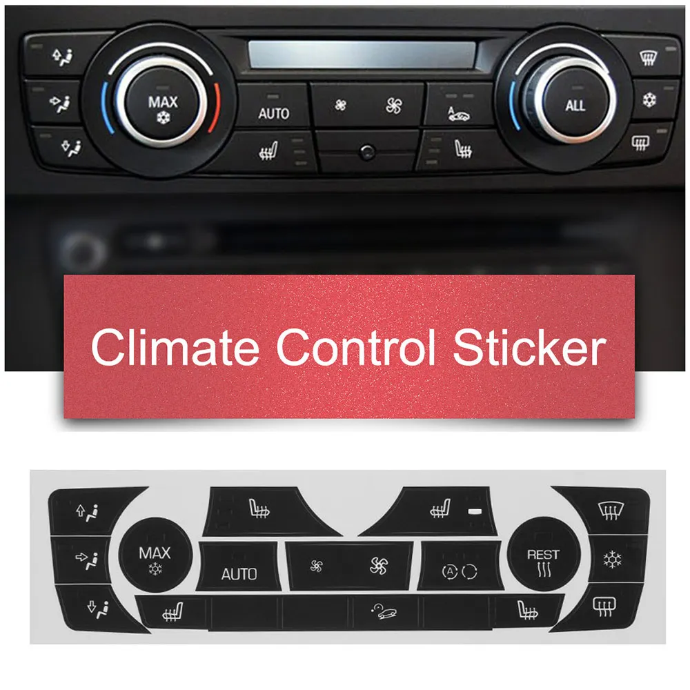 

New Car Sticker AC Climate Control Button Sticker Panel Button Repair Decal Kit For BMW E90 E91 E92 330I 2006-2011 Regular Type
