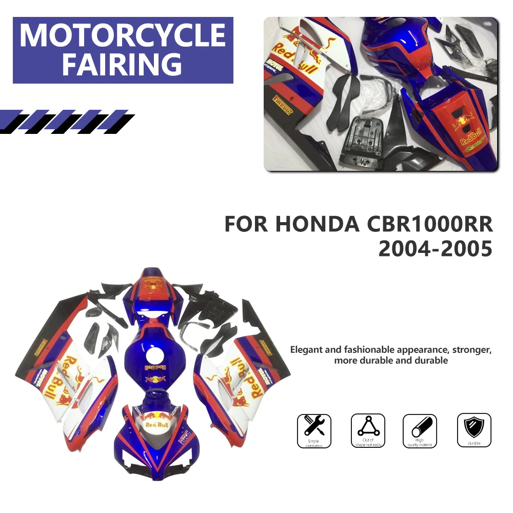 

Motorcycle Injection Full Fairing Kit For HONDA CBR 1000RR CBR1000RR 2004-2005 CBR1000 RR Body Work ABS Injection Blue Fairing