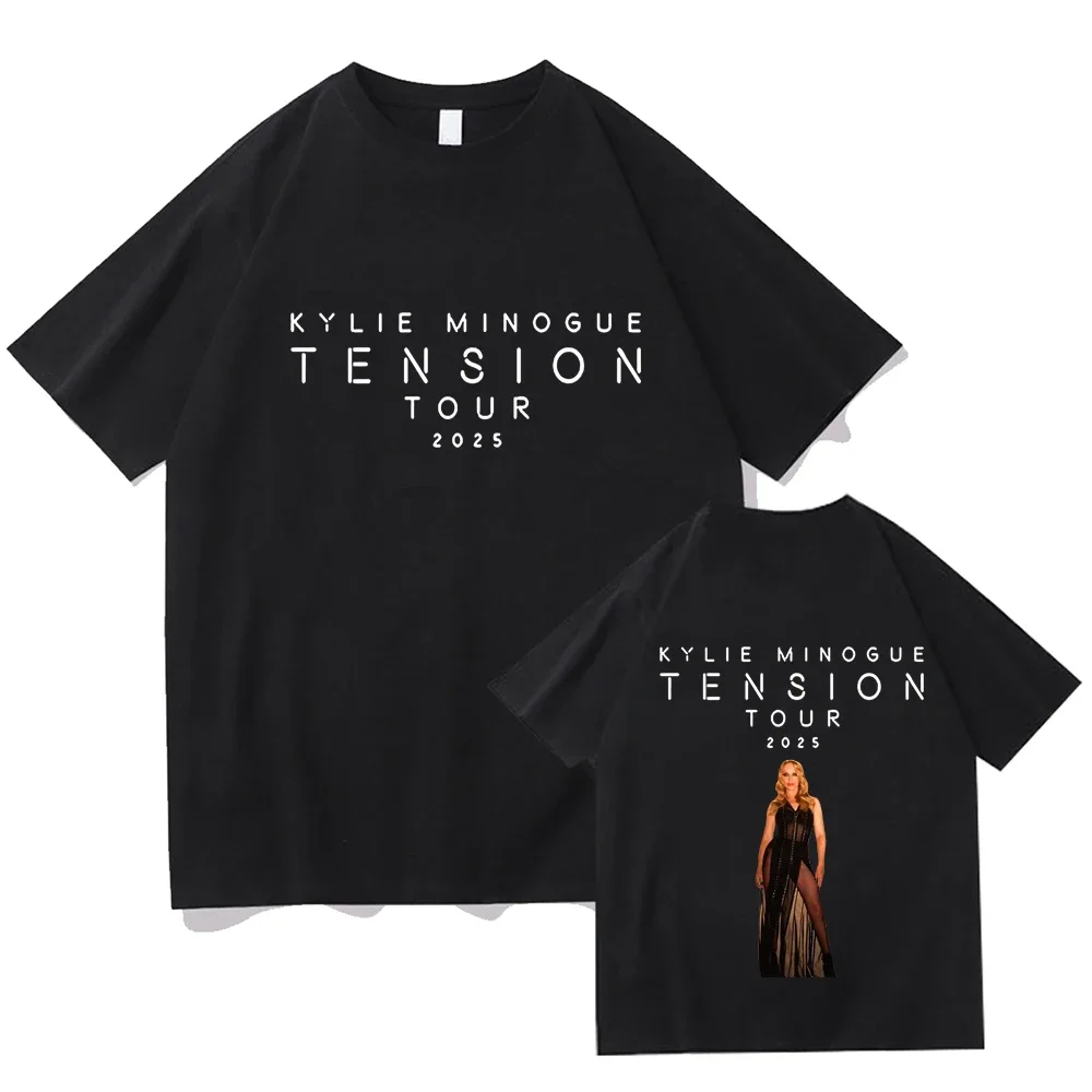 Famous Singer Graphic Print T-shirt Kylie Minogue Tension Tour Summer Unisex Short Sleeve Tee Men Women Casual Clothes
