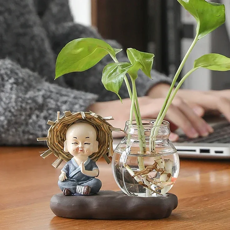 Novelty Design Kawaii Vase Japanese Aesthetic Home Office Accessories Mini Vases Jarrones Decorativos Moderno Room Decor