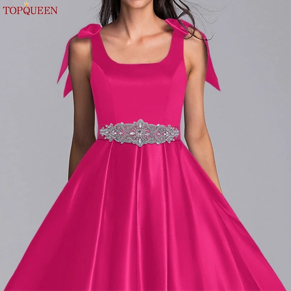 TOPQUEEN-Popular Rhinestone Cinto De Casamento, Cinto De Noiva, S26, Plus Size, Maternidade Cinto De Dama De Madrinha