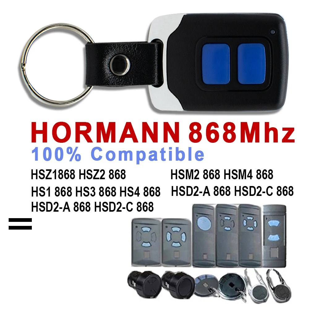 Hormann 호환 HSE2 HSE4 HSM2 HSM4 HS2 HS4 블루 단추 868MHz 리모컨 스위치, 868MHz, 1 개, 3 개, 5 개, 10 개