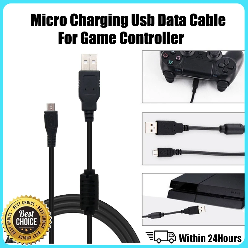 【Fast Delivery】2M Micro USB Charging Data Cable Power Cord For PS4/XBOX One Gamepad Controller For PS4 Accessories&Mobile Phone