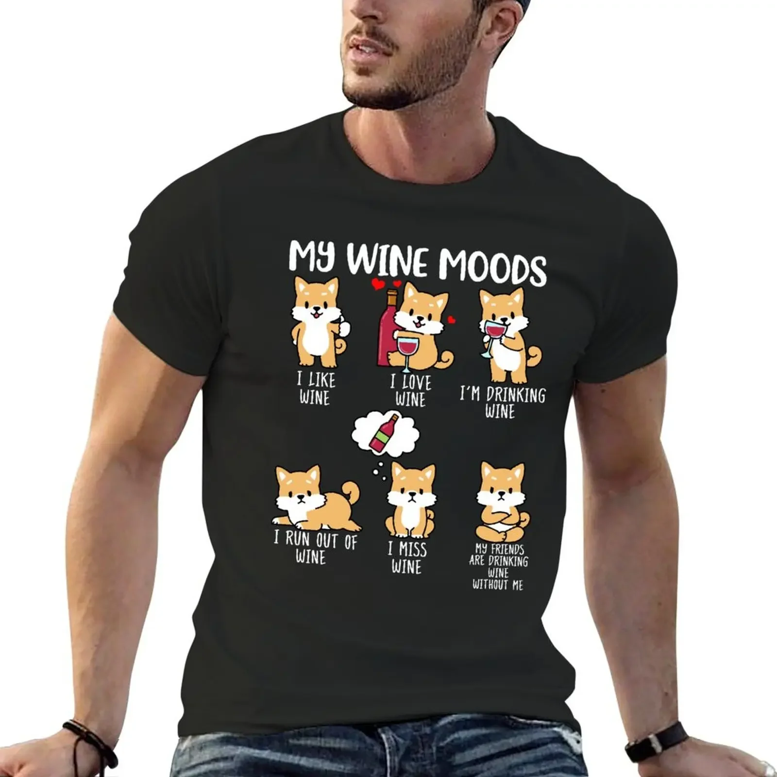 

Red Wine Lover Gift Women Shiba Inu Gift Women Dog And Wine T-Shirt summer 2025 Louboutins men t shirt