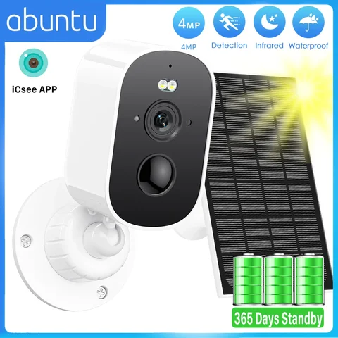 4MP 2K HD Wireless Solar Camera Wifi Outdoor 4800mAh Battery WiFi Security Camera IP66 Waterproof PIR Human Detection ICSEE APP
