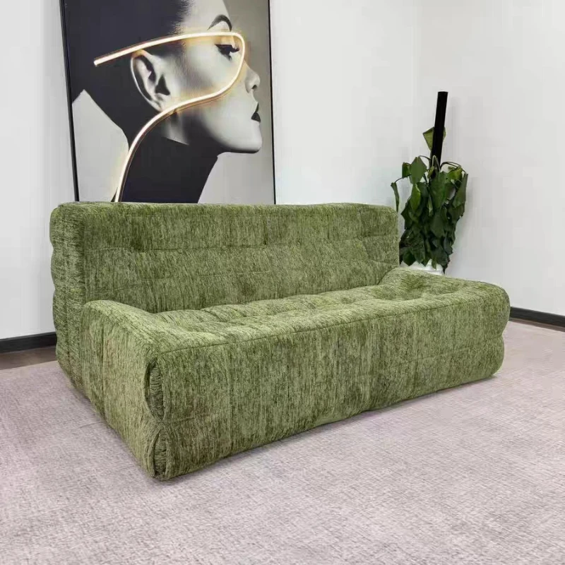 

Vacuum Compression Sofa, Comfortable Soft-pack Living Room Balcony Fabric Sofa, Plaid Sofa Bed