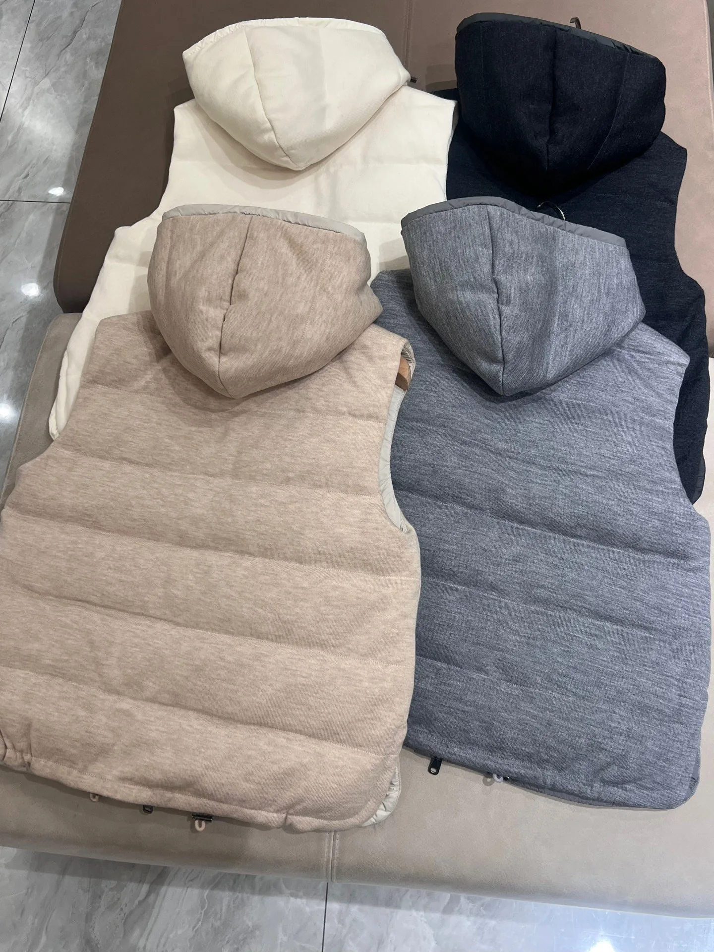 Women Wool Down Vest Reversible Sleeveless Casual Autumn Winter Goose Hooded Jacket