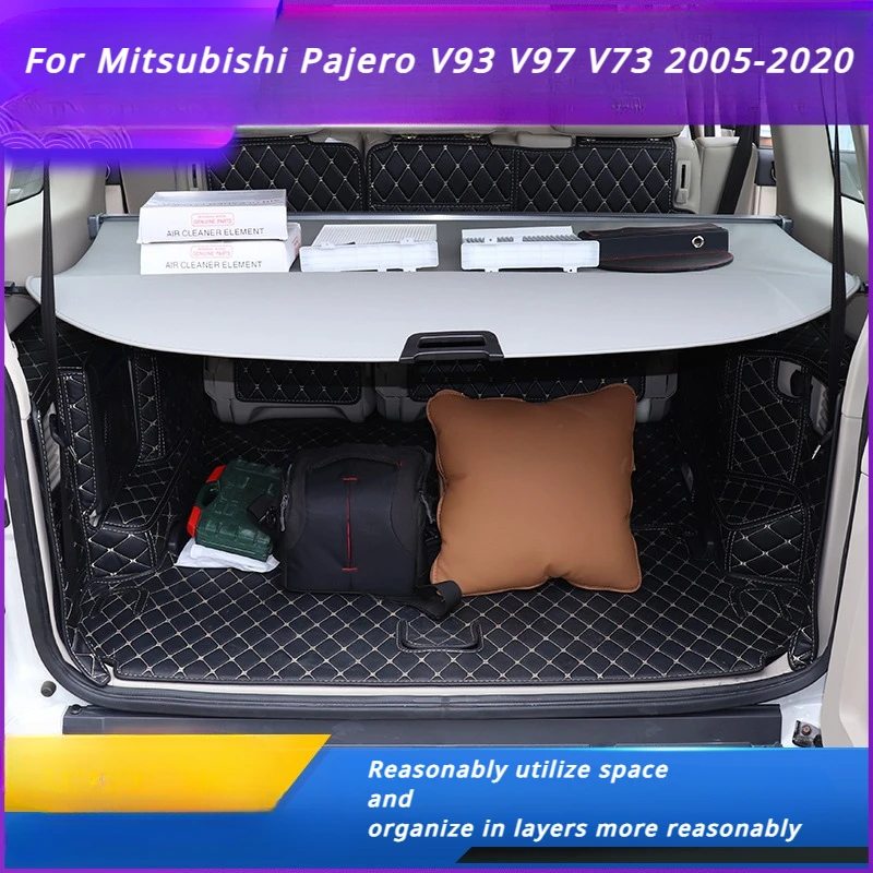 Trunk Cargo Cover For Mitsubishi Pajero V93 V97 V73 2005-2020 Security Shield Rear Luggage Curtain Partition Privacy Accessories