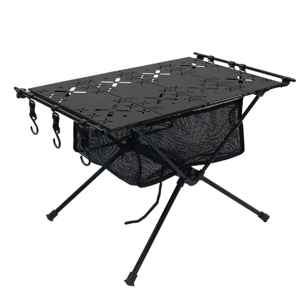 

Camping Table Hanging Net Basket Folding Table Storage Rack Portable Mesh Bag Hook Holder for Outdoors Picnic Cookware Organizer