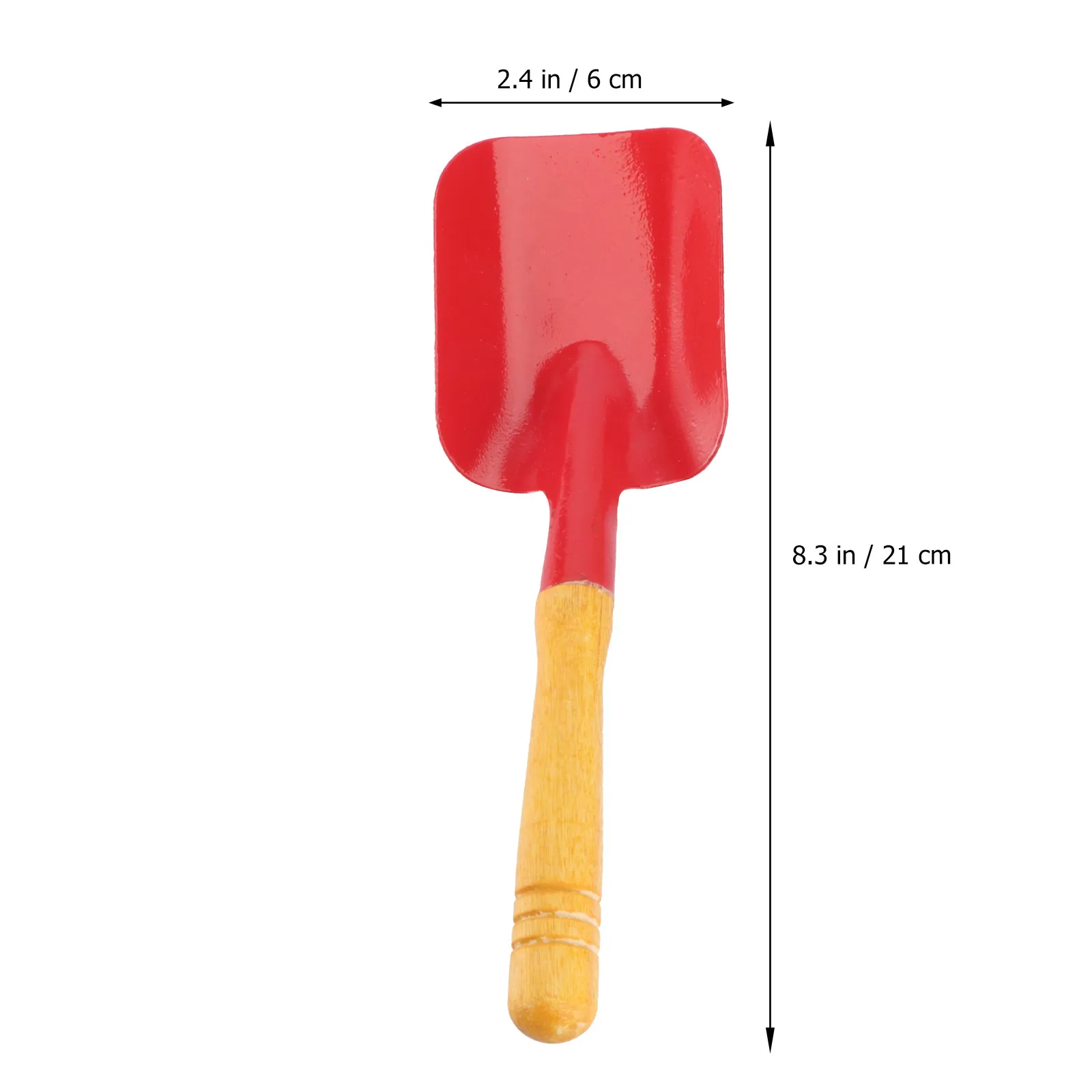 3Pcs Metal Garden Tools Set Wooden Handle Red Green Shovel Outdoor Use Beach Sandbox Beach Sandbox Toy
